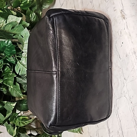 Vintage Black Drawstring Shoulder Bag 9166 No Hangtag - Picture 8 of 11